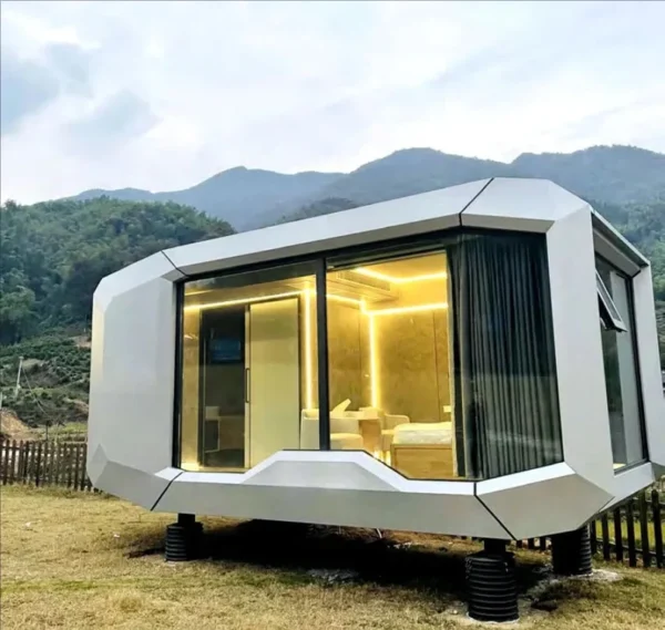 Tiny Home with Full Bath. Futuristic Modern Space Tiny Home